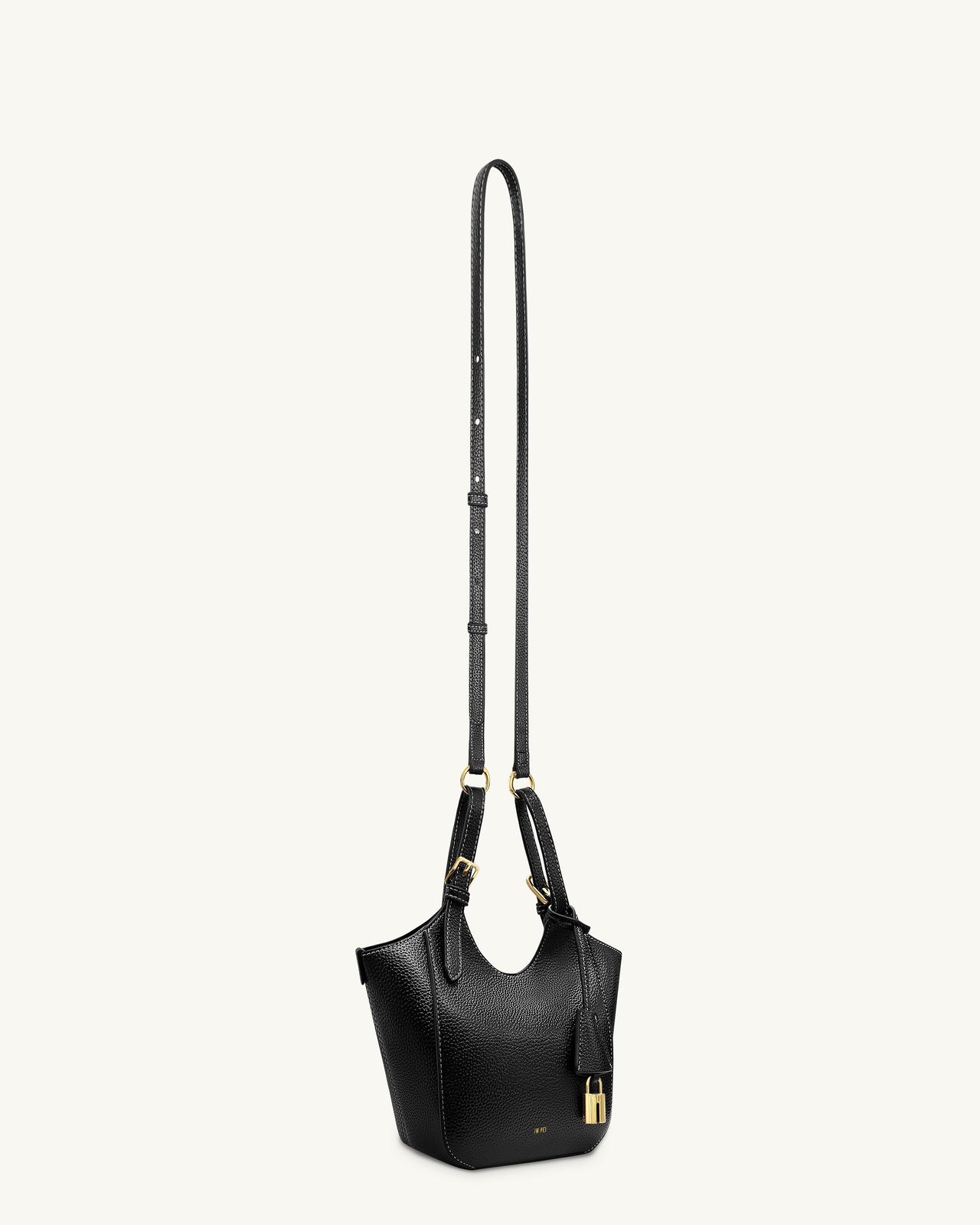 Ines 鎖頭手挽袋 - 黑色