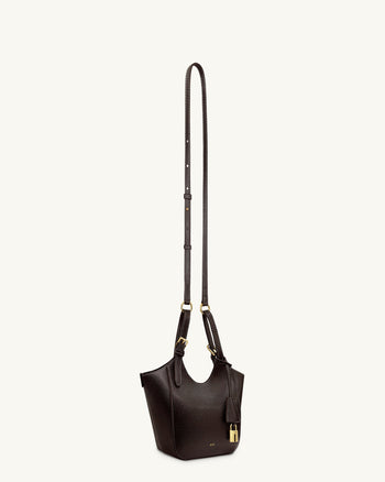 Ines 鎖頭手挽袋 - 深啡色