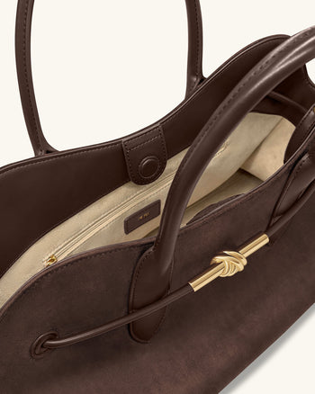 Adele 大型金屬繩結手挽袋 - 摩卡啡