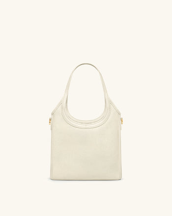 Brooke 迷你綴飾帶蝴蝶蘭珠飾手提包 - 象牙白