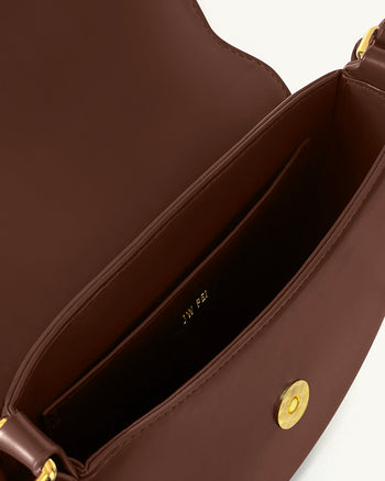 Diana 圓環翻蓋馬鞍袋 - 啡色