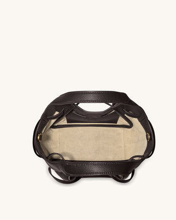 Mabel 軟蝴蝶結手挽袋 - 深啡色