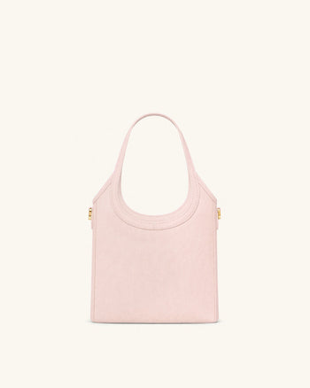 Brooke 迷你帶扣蘭花串珠裝飾手挽袋 - 粉紅色