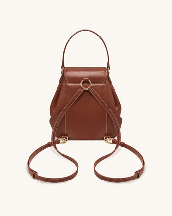 Harper 搭扣口袋背包 - 深啡色