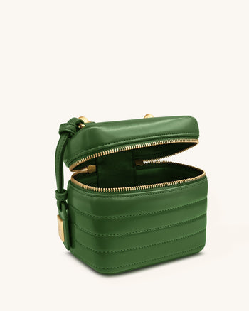 Evelyn 菱格盒形手挽袋 - 綠色