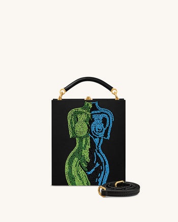 Elle 彩色珠飾書本手挽袋 - 黑色