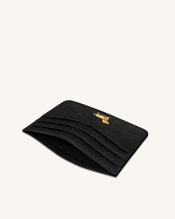 Maeve 臘腸犬金屬飾章卡包 - 黑色