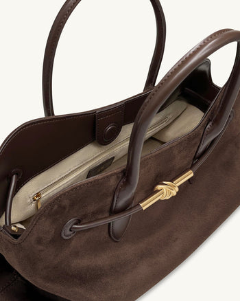 Adele 金屬繩結手挽袋 - 摩卡啡