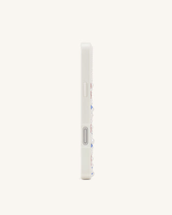 螃蟹圖案仿珍珠手機殼 - 白色