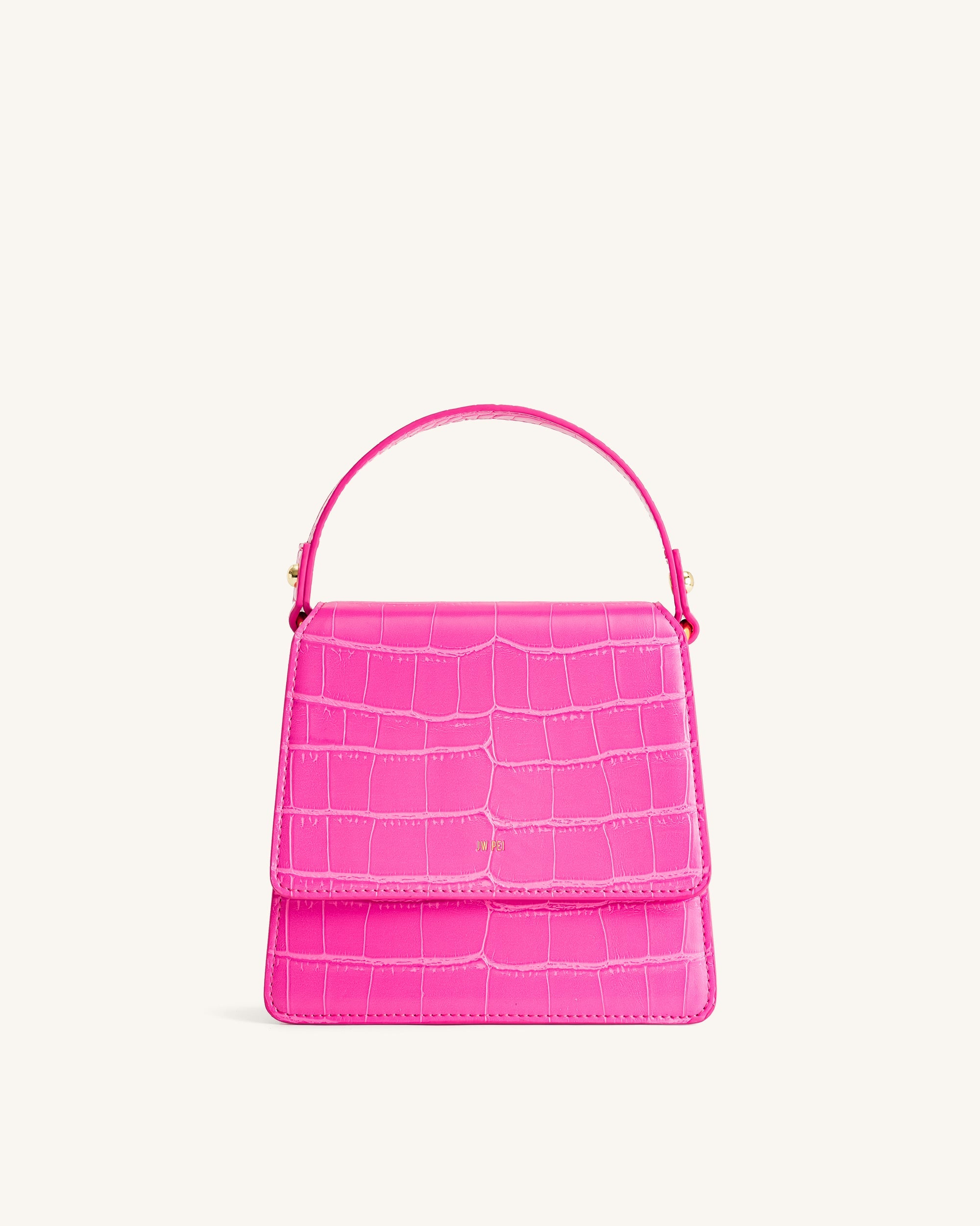 Fae 手提包 - 亮粉色鱷魚紋