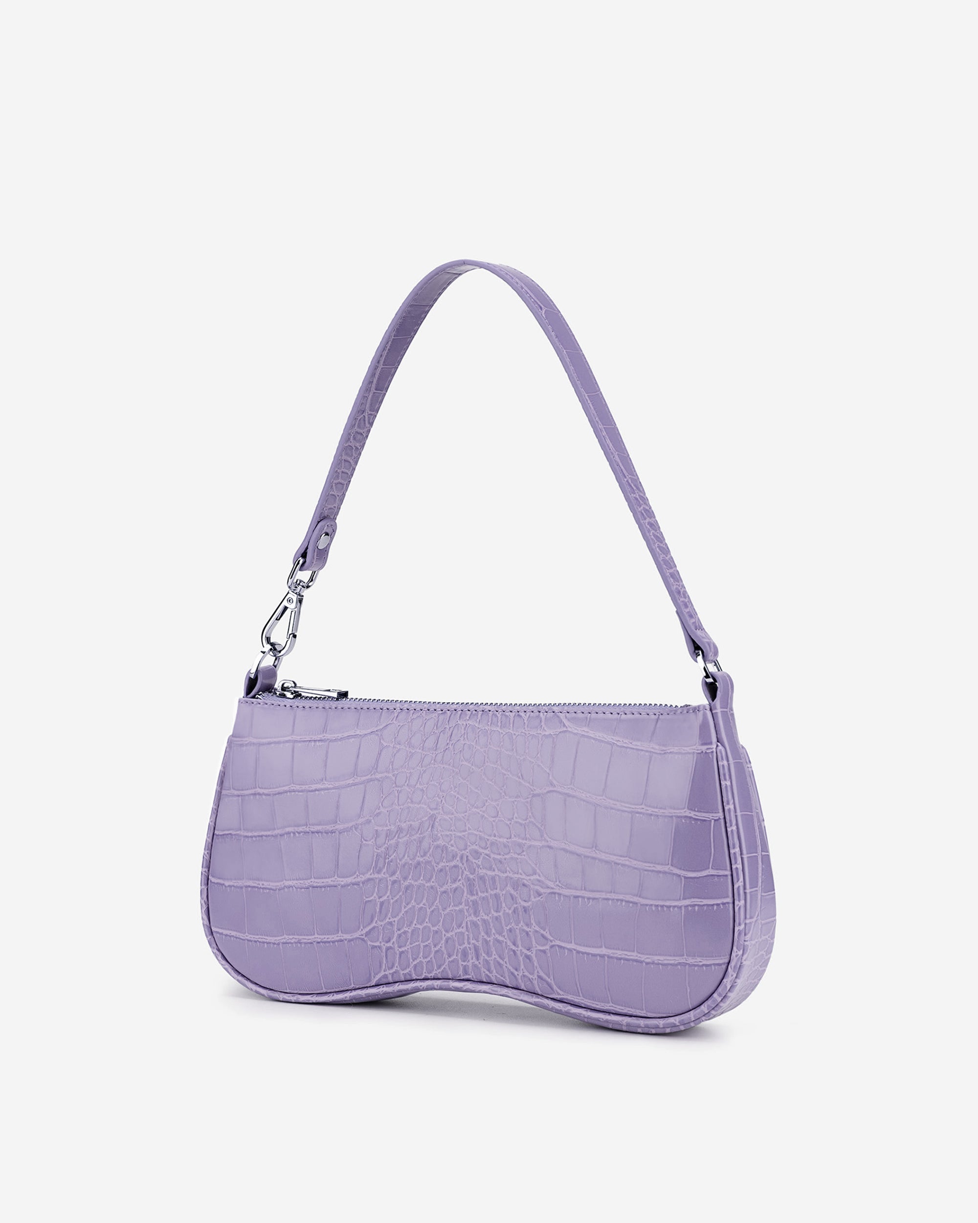 Eva 單肩包 - 紫色鱷魚紋
