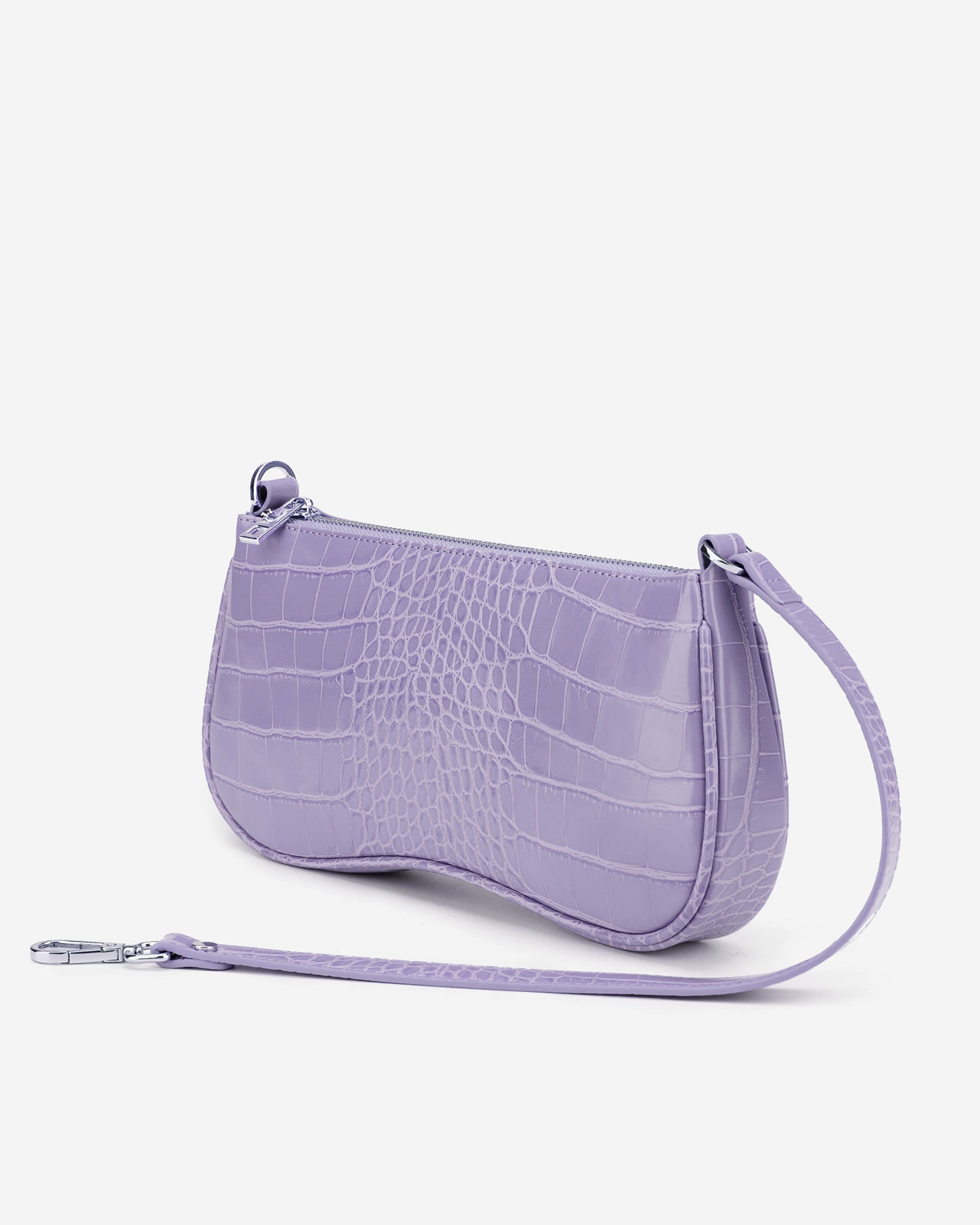 Eva 單肩包 - 紫色鱷魚紋