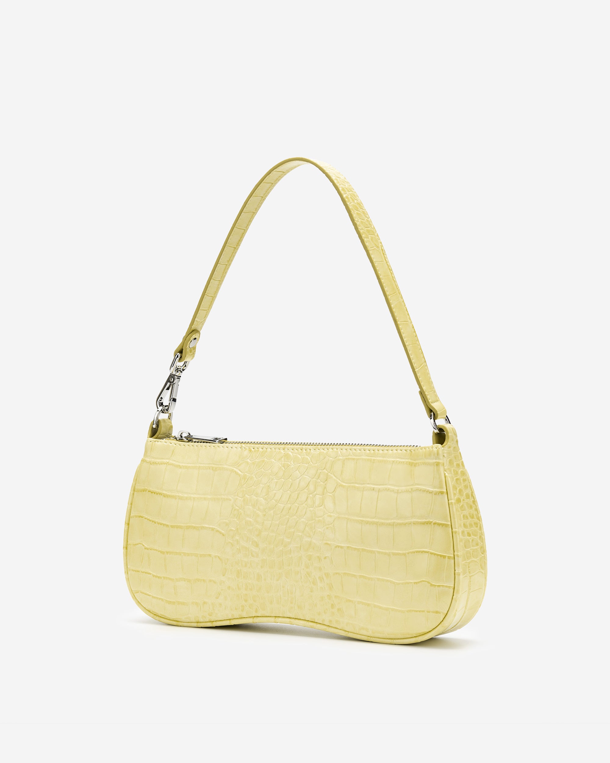 Eva Shoulder Bag - Light Yellow Croc