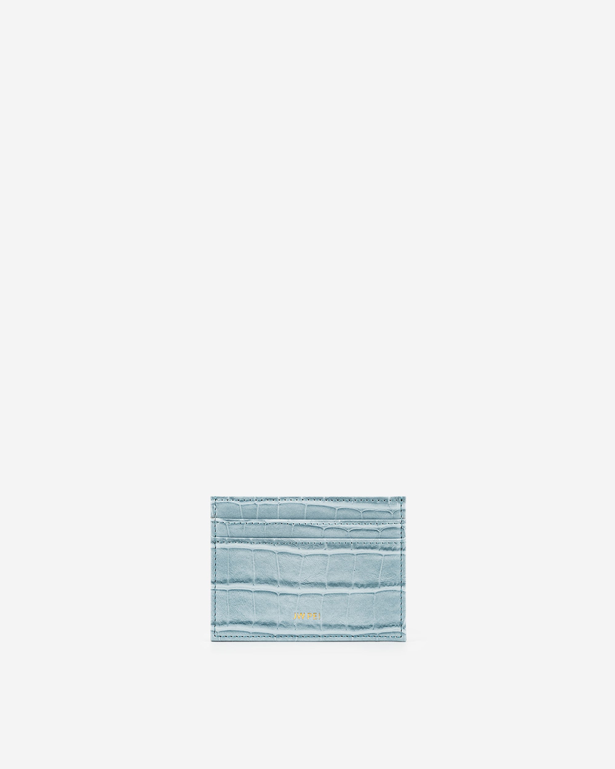 卡包 - 冰藍色鱷魚紋