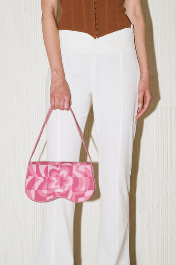 Becci 針織單肩包 - 淡粉色 & 粉色 & 亮粉色