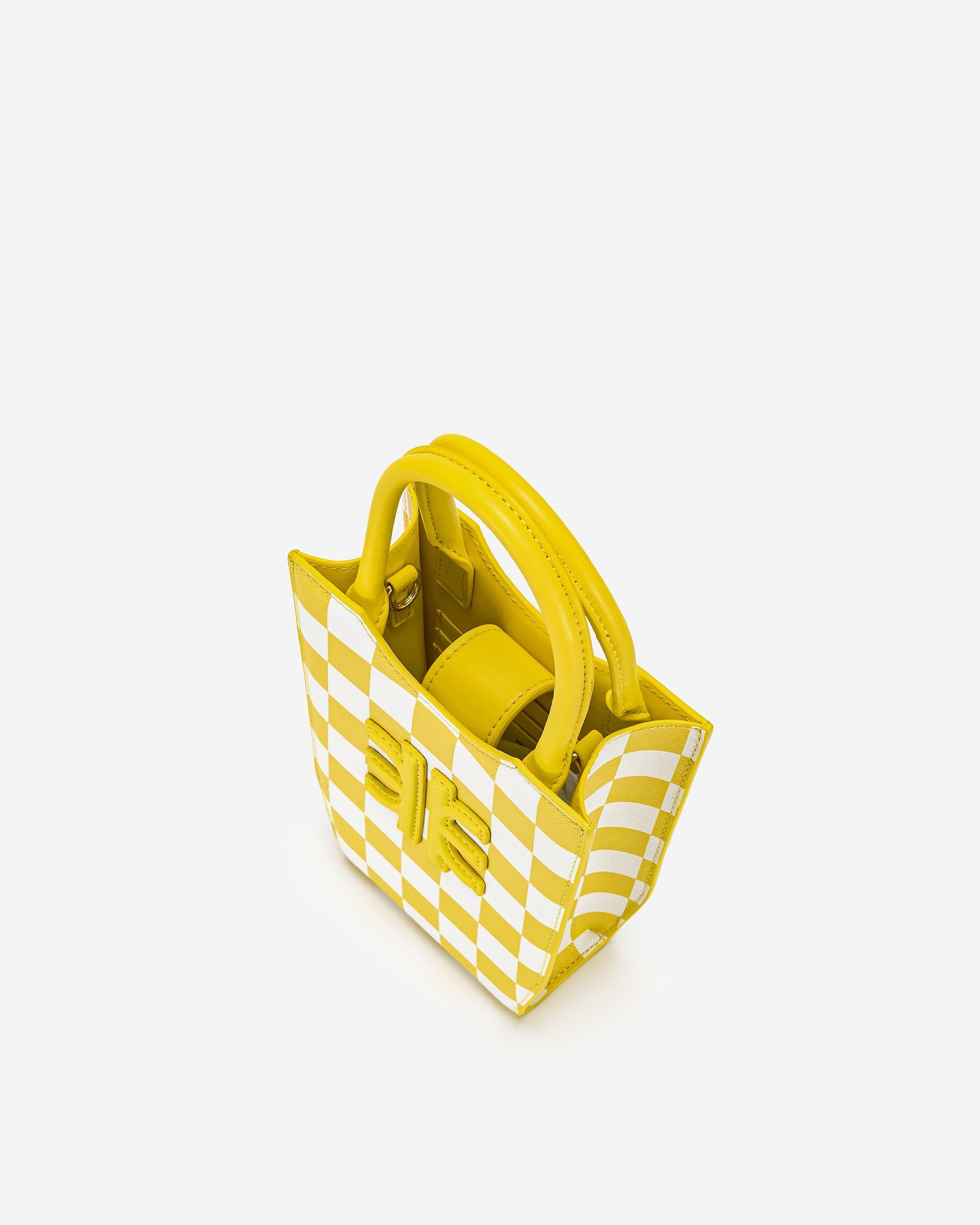 FEI 棋盤格手機包 - 黃色 & 白色
