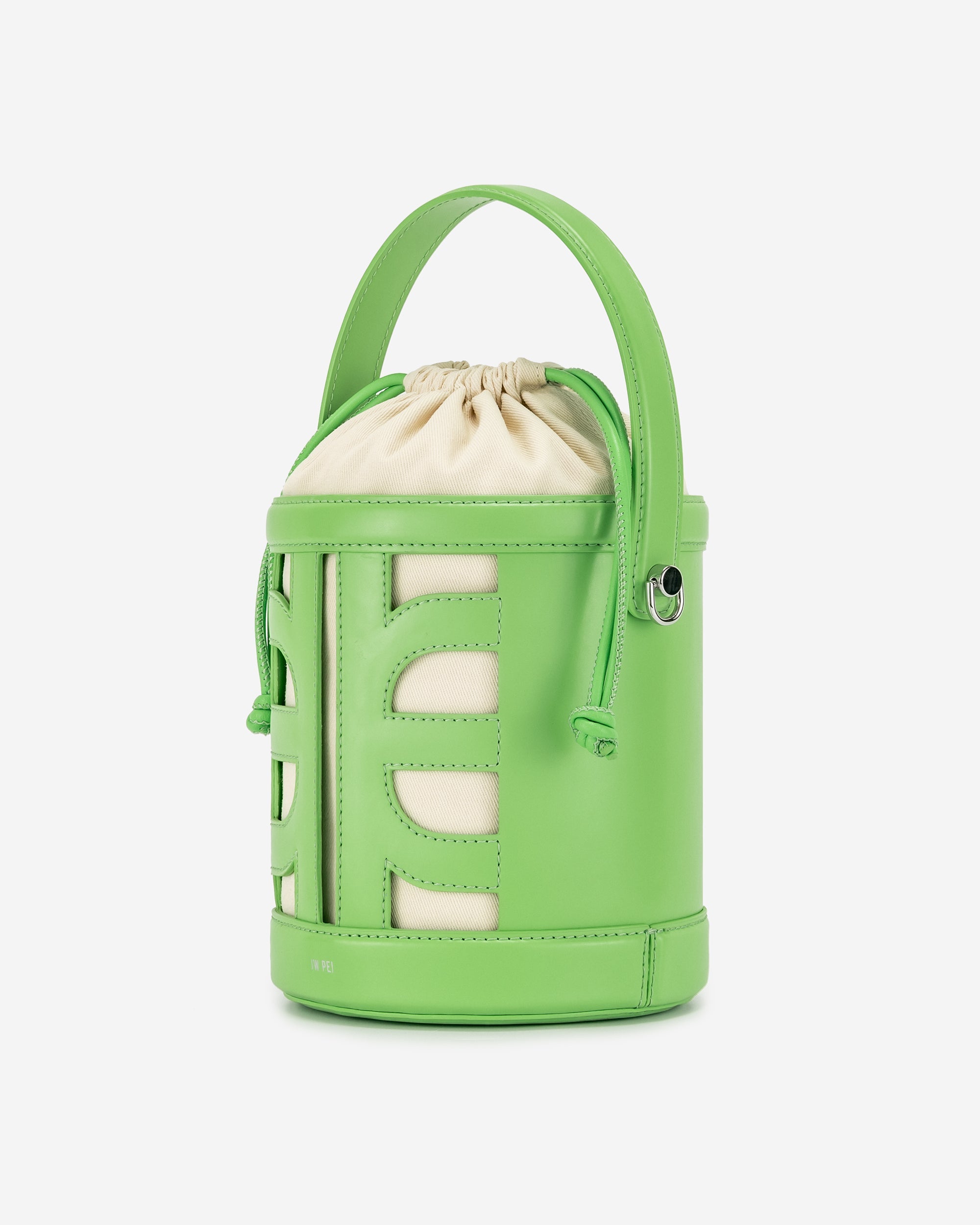 FEI 皮革鏤空水桶包 -  檸檬綠
