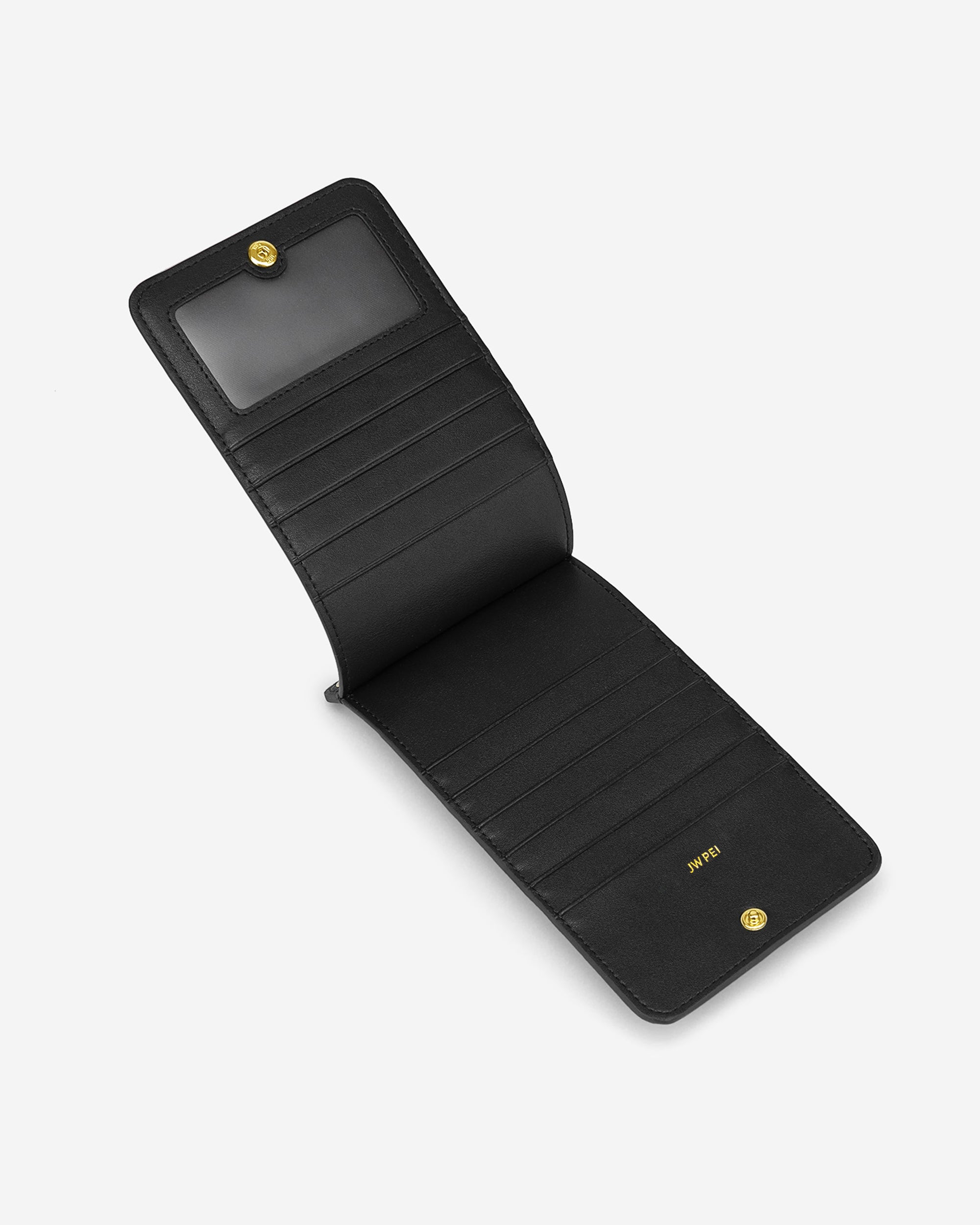 Quinn 手機包 - 黑色粒紋素皮革