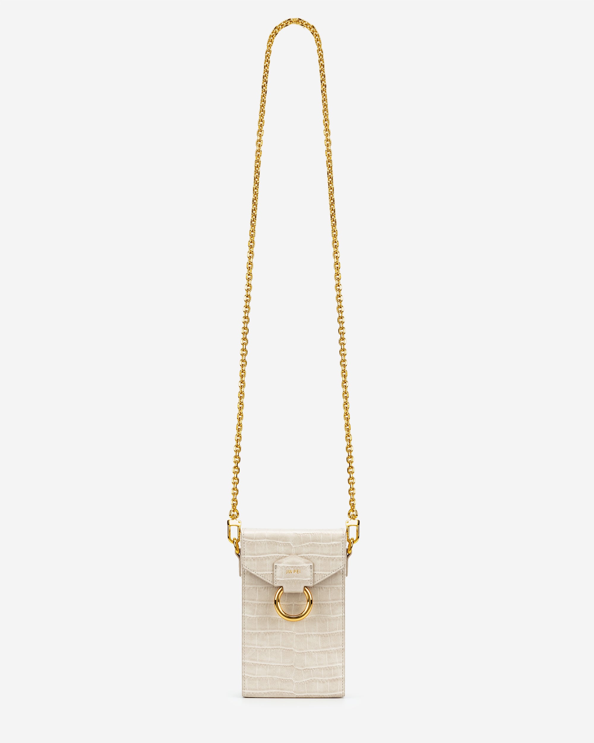 Lola Chain Phone Case - Ivory Croc