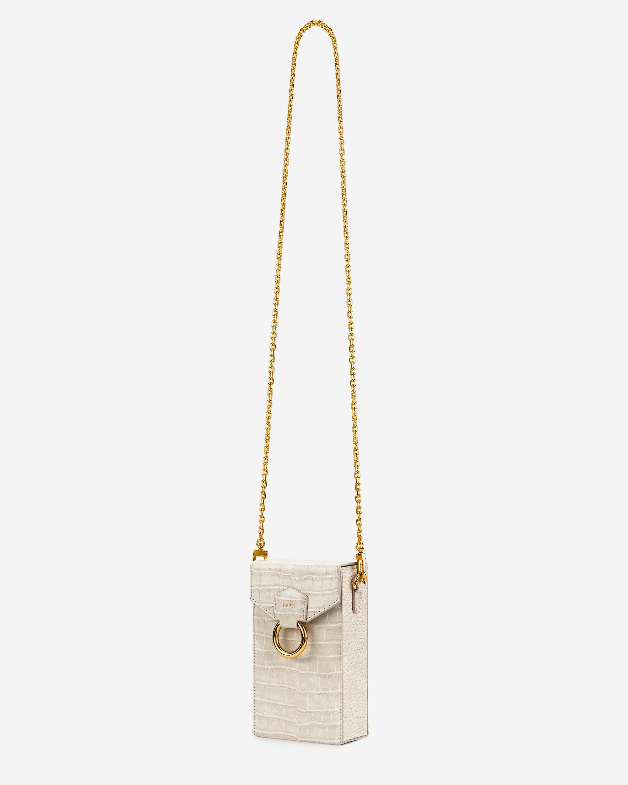 Lola Chain Phone Case - Ivory Croc