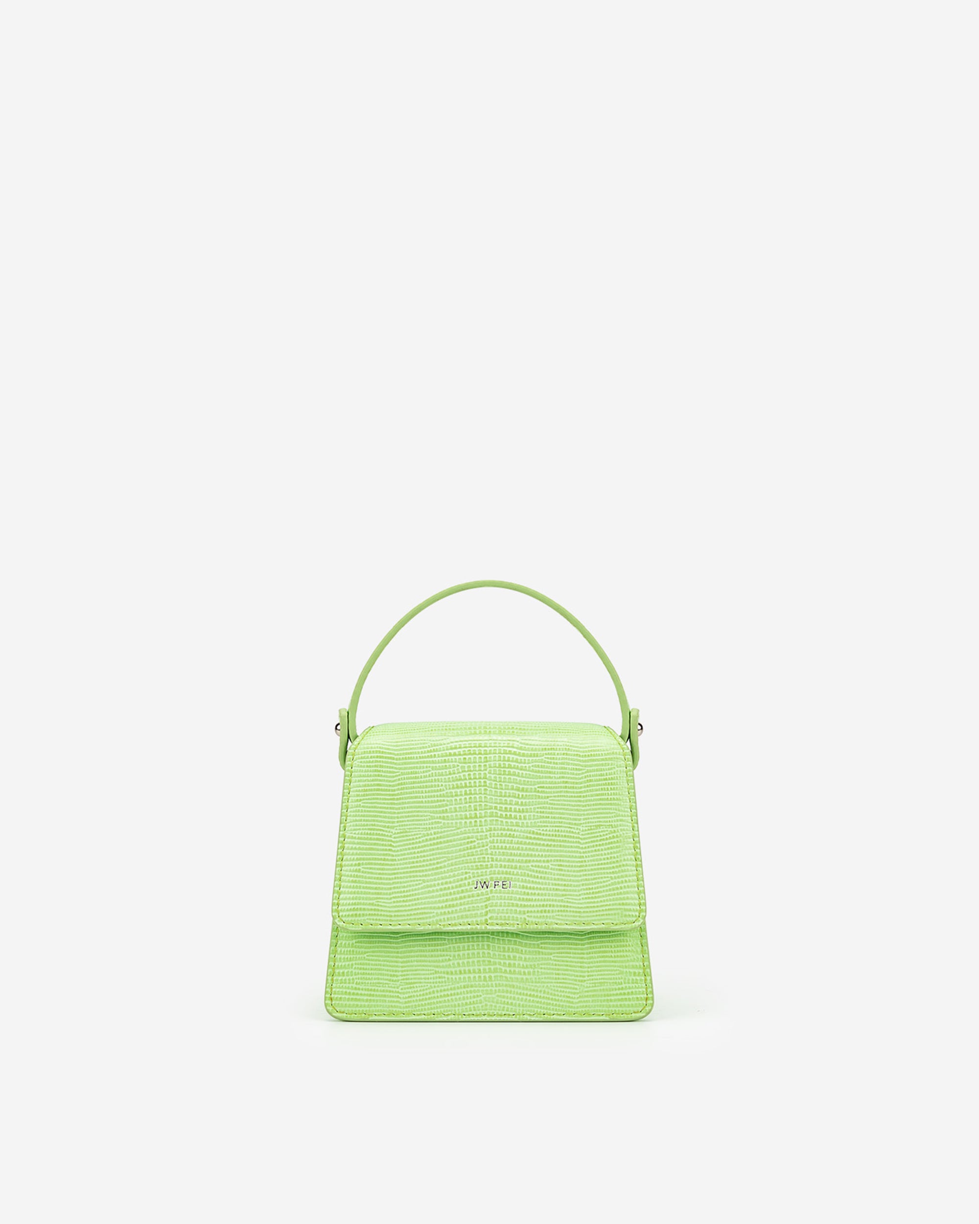 Fae 迷你手提包 - 檸檬綠色蜥蜴紋