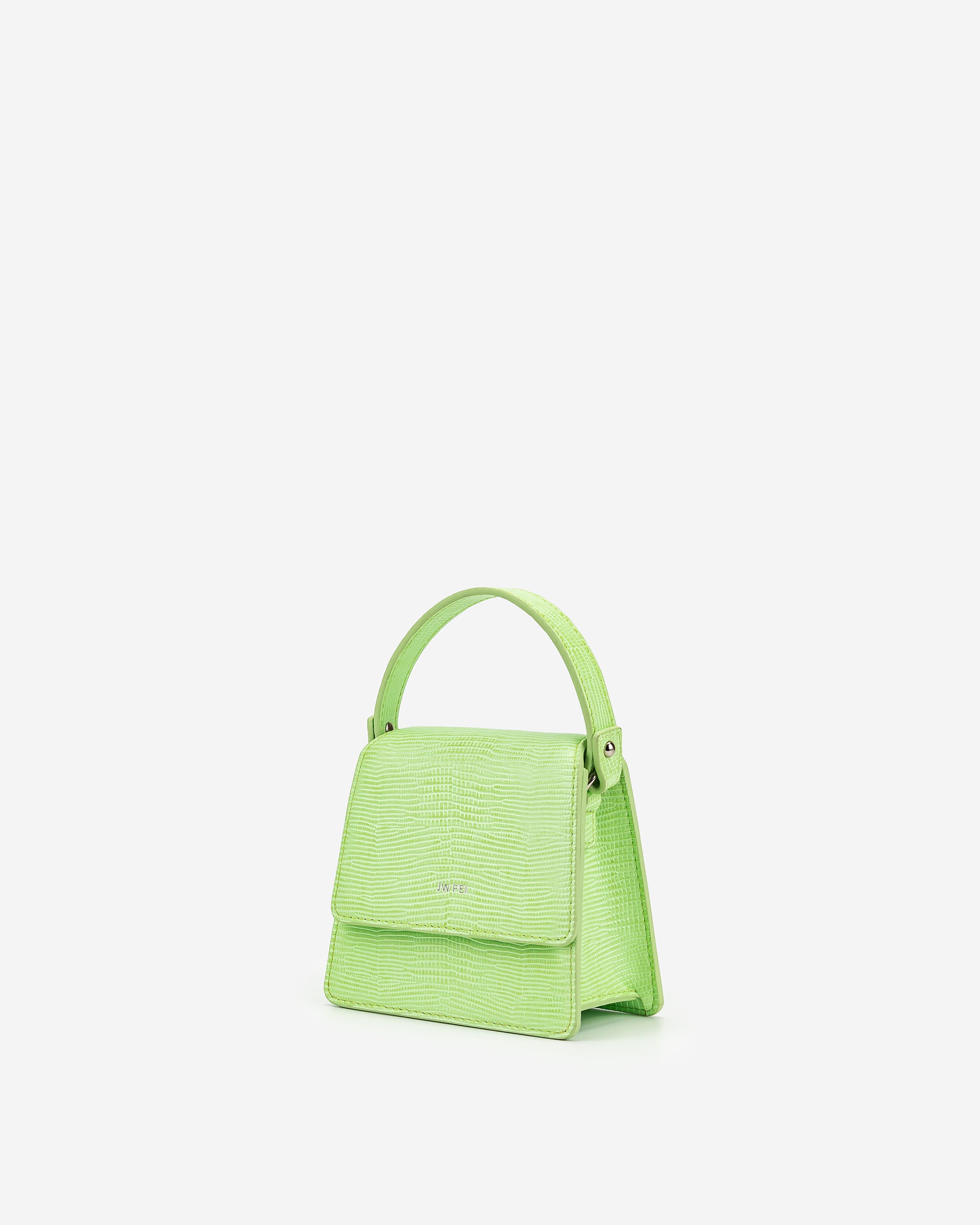 Fae 迷你手提包 - 檸檬綠色蜥蜴紋