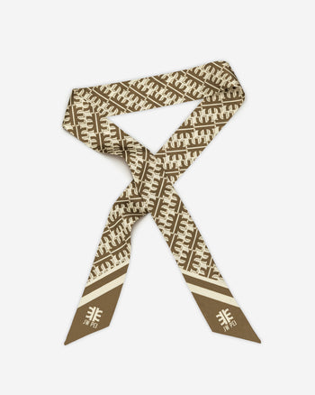 FEI 仿絲斜紋圍巾 - 棕色