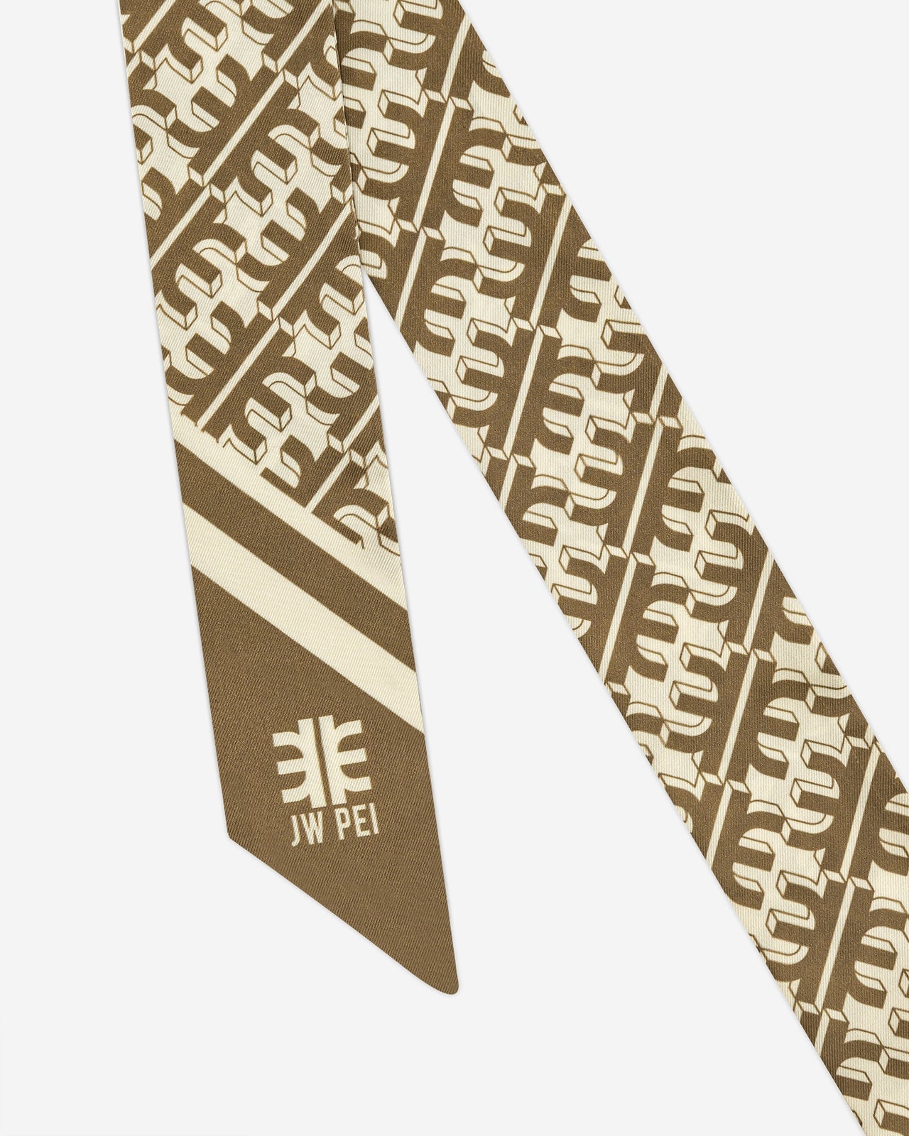 FEI 仿絲斜紋圍巾 - 棕色