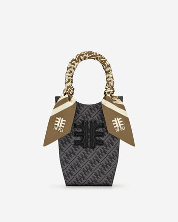 FEI 仿絲斜紋圍巾 - 棕色