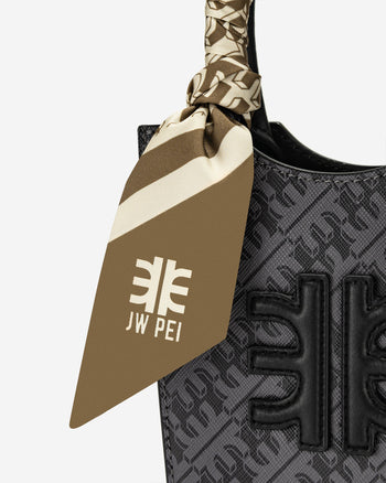 FEI 仿絲斜紋圍巾 - 棕色