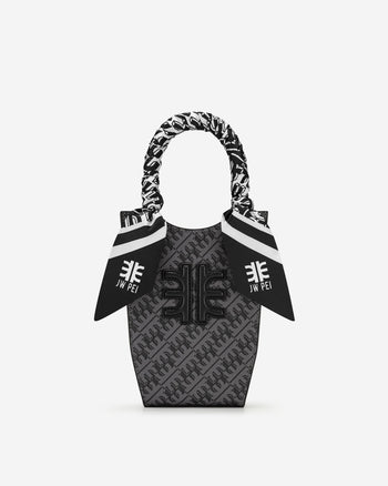 FEI 仿絲斜紋圍巾 - 黑色