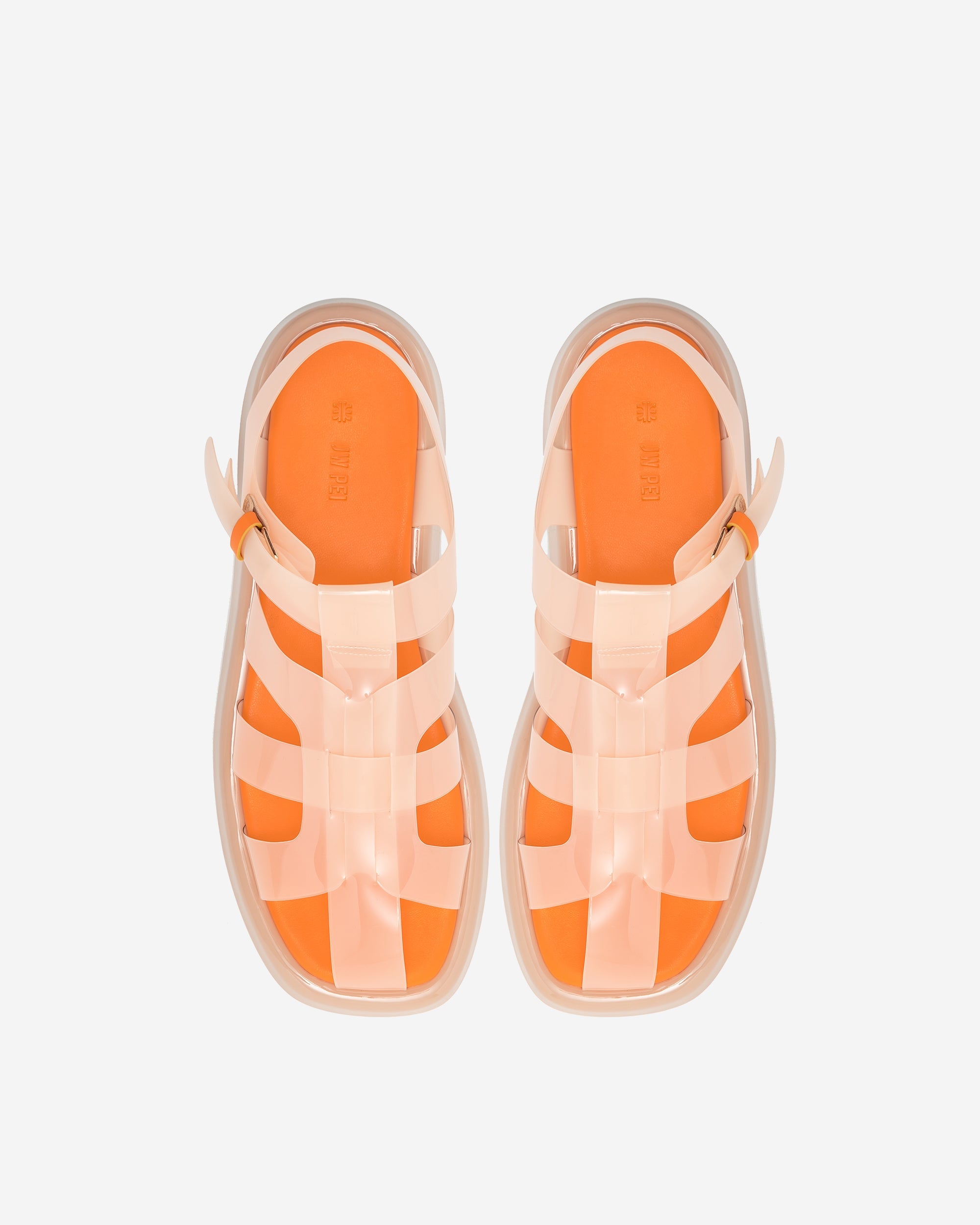 Piper 厚底涼鞋 - 米色 & 橙色