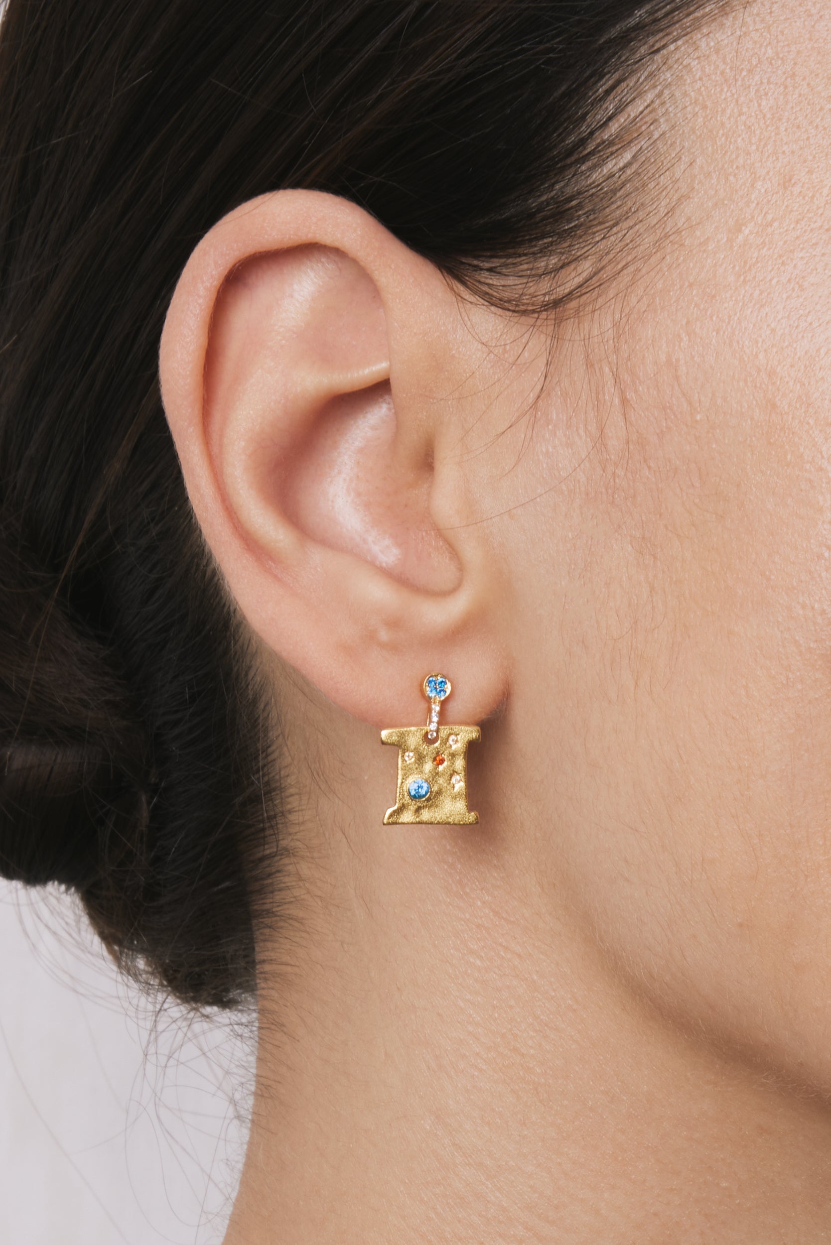 Cosmos 耳環 - 18ct 鍍金&多色鋯石