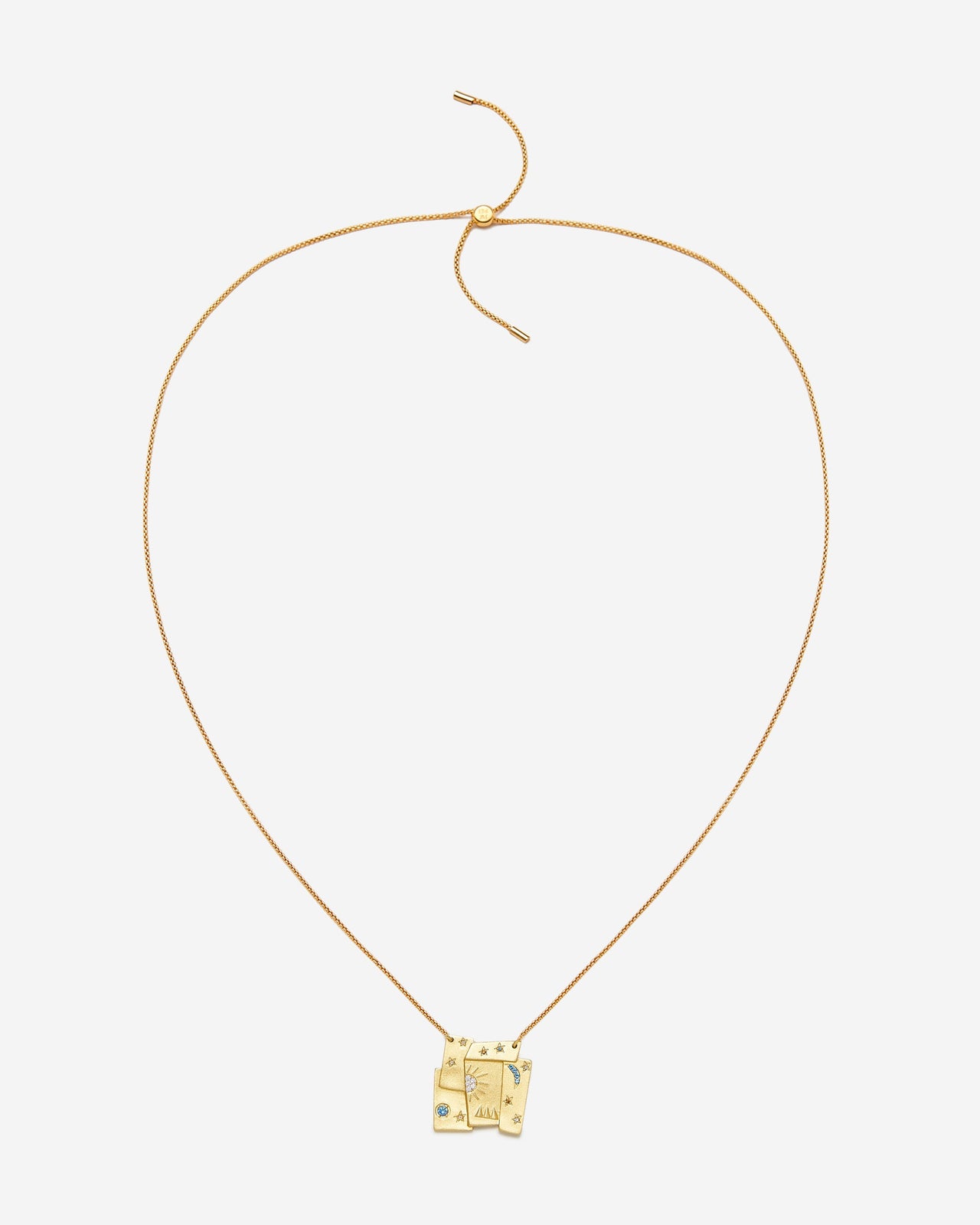 Cosmos 組合項鍊 - 18ct 鍍金&多色鋯石