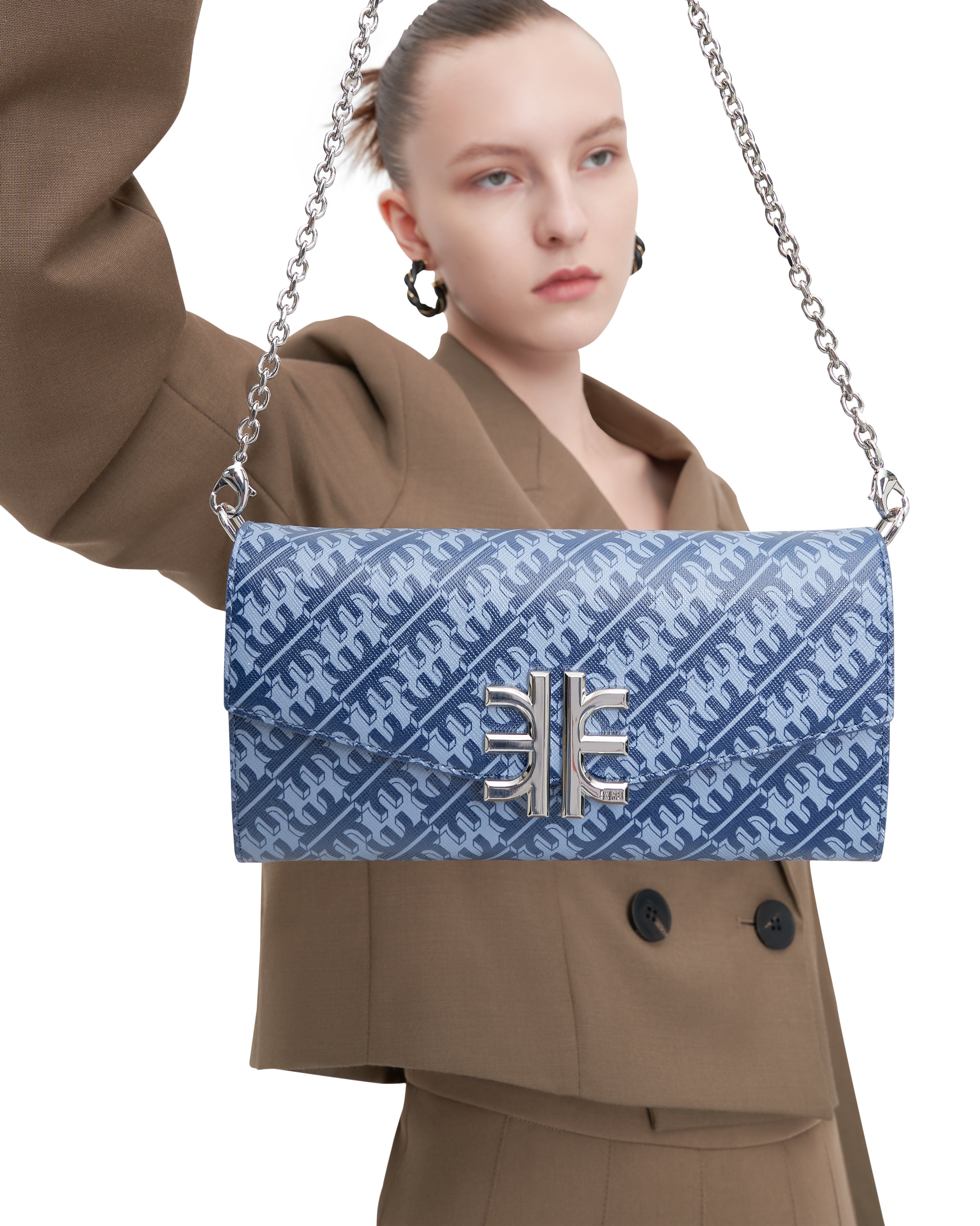 FEI Chain Clutch Bag - Navy